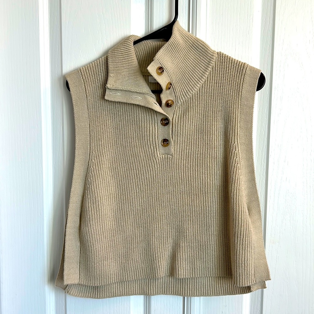 Tan Sleeveless Sweater. Size S